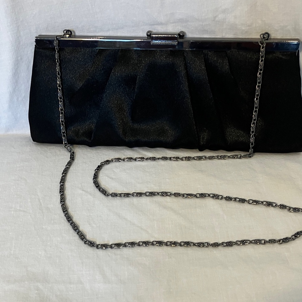 Black Pleated Evening Gunne Sax Handbag by Jessica McClintock - Picture 1 of 12